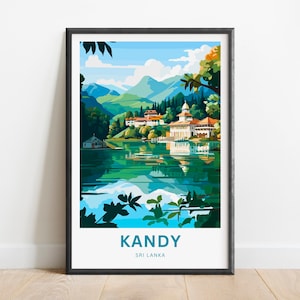 Kandy Travel Print - Kandy poster, Sri Lanka Wall Art, Framed present, Gift Sri Lanka Present