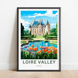 Loire Valley Travel Print - Loire Valley poster, France Wall Art, Framed present, Gift France Present