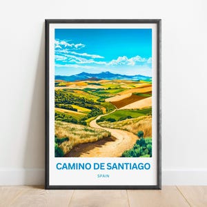 Camino de Santiago Travel Print - Camino de Santiago poster, Spain Wall Art, Framed present, Spain States Present