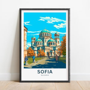 Sofia Travel Print - Sofia poster, Bulgaria Wall Art, Framed present, Gift Bulgaria Present