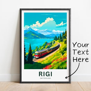 Personalized Rigi Travel Print - Rigi poster, Switzerland Wall Art, Framed present, Gift Switzerland Present, Queen of the Mountains
