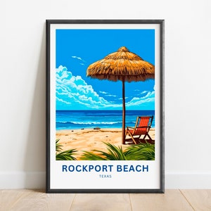 Rockport Beach Travel Print - Rockport Beach poster, Texas Wall Art, Framed present, Gift Texas Present