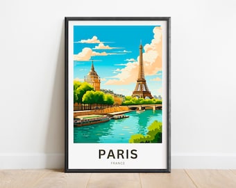 Paris Eiffel Tower Print: France Travel Poster, Wall Art