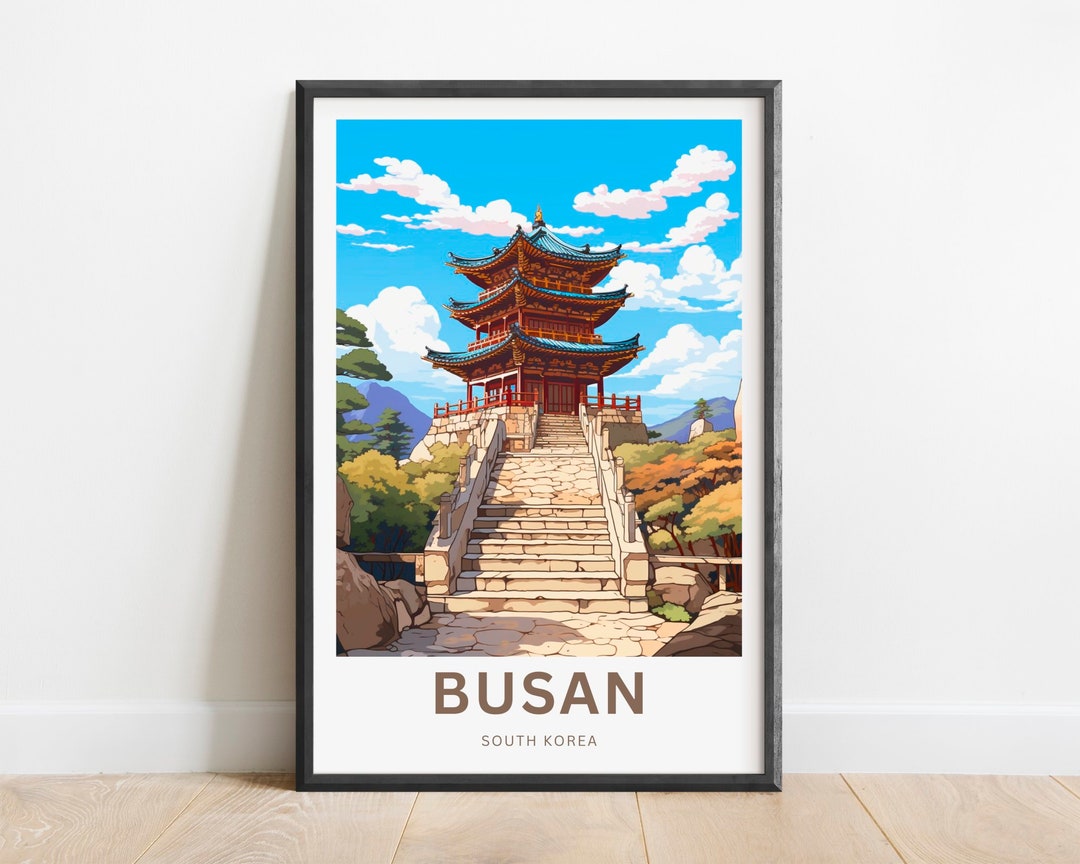 Busan Travel Print - Busan Poster, South Korea Wall Art, Framed Present ...