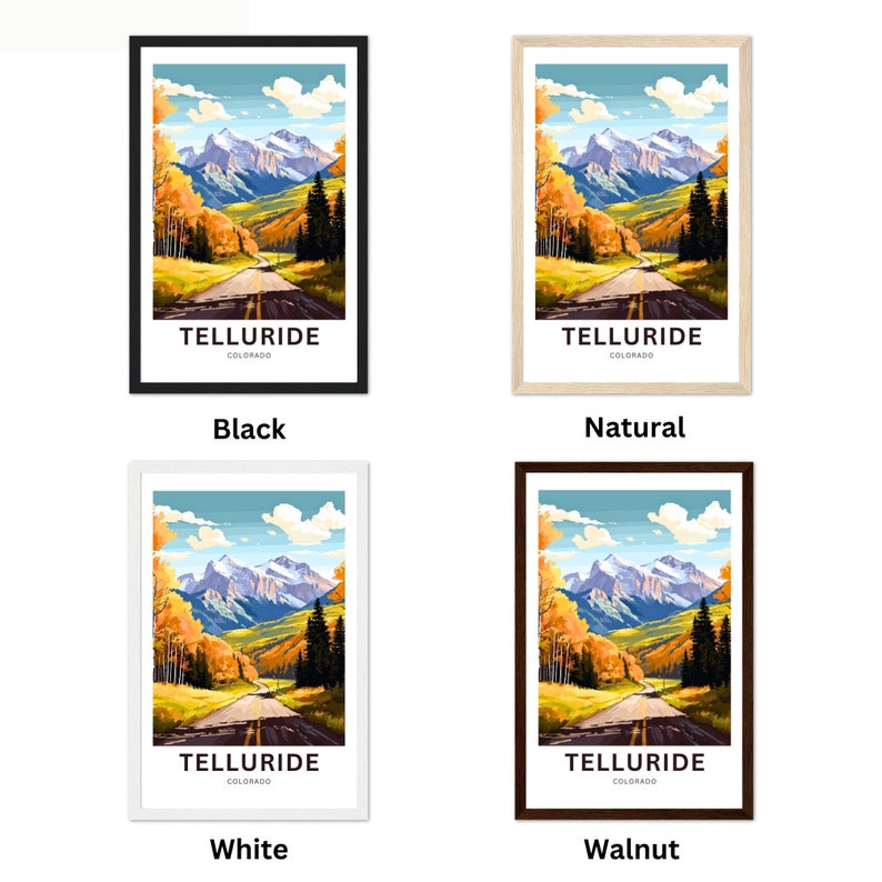 Telluride Travel Print - Telluride Poster, Colorado Wall Art, Framed ...