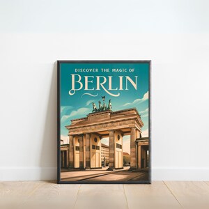 Berlijn vintage reisposter - Berlijn print, Duitsland muurkunst, ingelijst cadeau, cadeau Duitsland cadeau