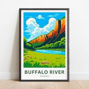 Buffalo River Travel Print - Buffalo River poster, Arkansas Wall Art, Framed present, Gift Arkansas Present