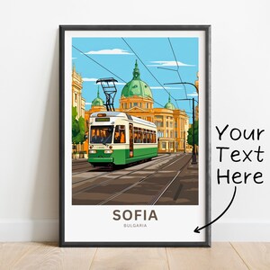 Personalized Sofia Travel Print - Sofia poster, Bulgaria Wall Art, Framed present, Gift Bulgaria Present