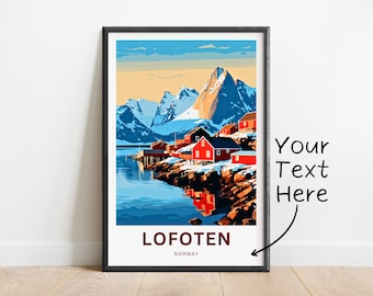 Personalized Lofoten Islands Travel Print - Lofoten Islands poster, Norway Wall Art, Framed present, Gift Norway Present