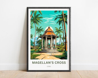 Magellan's Cross Travel Print - Magellan's Cross poster, Philippines Wall Art, Framed present, Gift Philippines Present