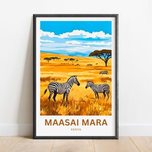 Maasai Mara Travel Print - Maasai Mara Poster, Kenya Wall Art, Framed present, Gift Kenya Present