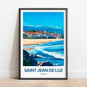 Saint-Jean-de-Luz Travel Print - Saint Jean de Luz Poster, France Wall Art, Framed present, Gift France Present