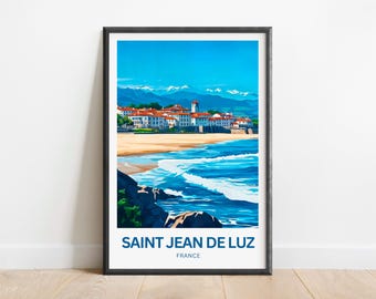 Saint-Jean-de-Luz Travel Print - Saint Jean de Luz Poster, France Wall Art, Framed present, Gift France Present