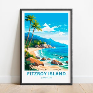 Fitzroy Island Travel Print -Fitzroy Island poster, Queensland, Australia Wall Art, Framed present, Gift Australia Present,Custom Art