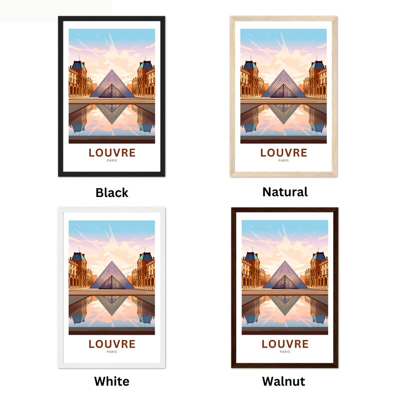 Louvre Travel Print Louvre Poster France Wall Art Framed Etsy