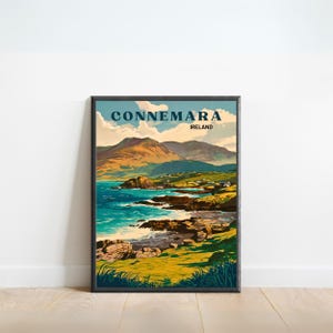 Connemara Vintage Travel Poster - Connemara Print, Ireland Wall Art, Framed, Gift Ireland Present