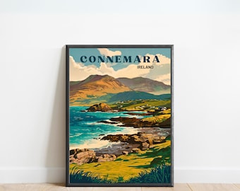 Connemara Vintage Travel Poster - Connemara Print, Ireland Wall Art, Framed, Gift Ireland Present