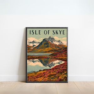 Isle of Skye Vintage Travel Poster - Isle of Skye Print, Scotland Wall Art, Framed, Gift Scotland Present