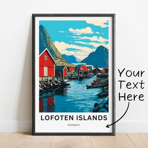 Personalized Lofoten Islands Travel Print - Lofoten Islands poster, Norway Wall Art, Framed present, Gift Norway Present