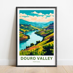 Douro Valley Travel Print - Douro Valley poster, Portugal Wall Art, Framed present, Gift Portugal Present