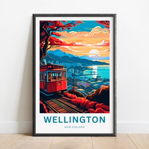 Wellington Travel Print - Wellington poster, Zealand Wall Art, Framed present, Gift Zealand Present