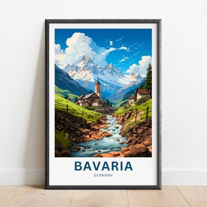 Bavaria Travel Print - Bavaria poster, Germany Wall Art, Framed present, Gift Germany Present