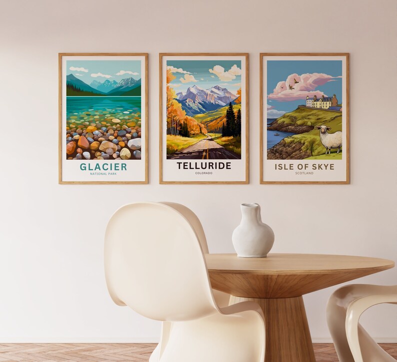 Telluride Travel Print - Telluride Poster, Colorado Wall Art, Framed ...