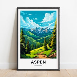 Aspen Travel Print - Aspen poster, Colorado Wall Art, Framed present, Gift Colorado United States Present