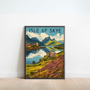 Isle of Skye Vintage Travel Poster - Isle of Skye Print, Scotland Wall Art, Framed, Gift Scotland Present