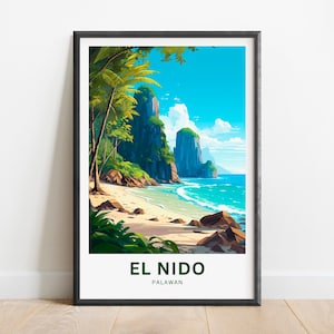 El Nido Travel Print - El Nido poster, Philippines Wall Art, Framed present, Gift Palawan Philippines Present