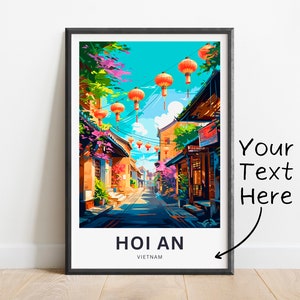 Personalized Hoi An Travel Print - Hoi An poster, Vietnam Wall Art, Framed present, Gift Vietnam Present