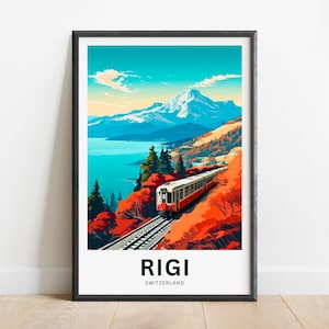 Rigi Travel Print - Rigi poster, Switzerland Wall Art, Framed present, Gift Switzerland Present, Queen of the Mountains
