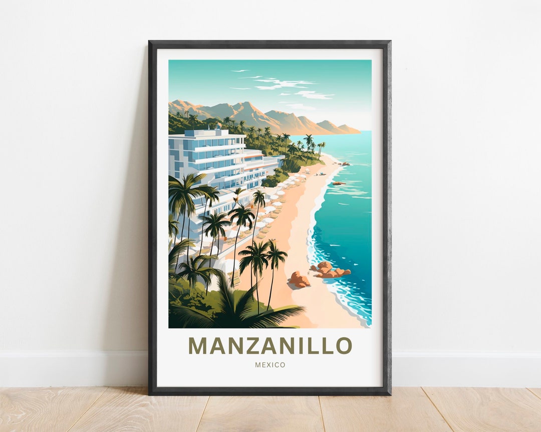 Manzanillo Travel Print - Manzanillo Poster, Mexico Wall Art, Framed ...