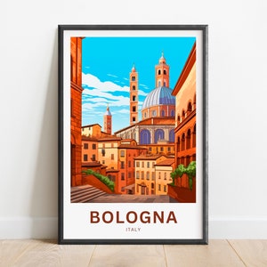 Bologneser Reisedruck - Bologneser Poster, Italien Wandkunst, gerahmtes Geschenk, Italiengeschenk