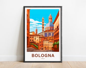 Bologna Travel Print - Bologna poster, Italy Wall Art, Framed present, Gift Italy Present