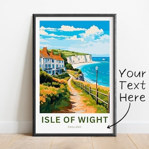 Personalized Isle of Wight Travel Print - Isle of Wight poster, England Wall Art, Framed present, Gift England Present
