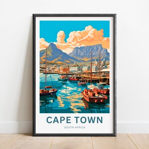 Cape Town Travel Print - Cape Town poster, Africa Wall Art, Framed present, Gift Africa Present