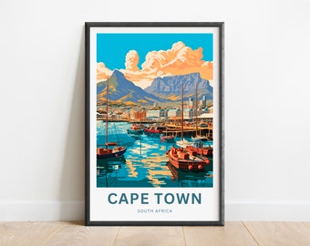 Cape Town Wall Art Print - Minimalist Lake Scene