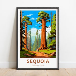 Sequoia National Park Travel Print - Sequoia poster, National Park Wall Art, Framed present, Gift United States Present