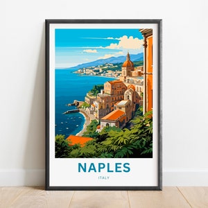 Naples Travel Print - Naples poster, Italy Wall Art, Framed present, Gift Italy Present