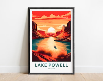 Lake Powell Travel Print - Lake Powell poster, Arizona Wall Art, Framed present, Gift Arizona Present