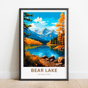 Bear Lake Travel Print - Bear Lake poster, Colorado Wall Art, Framed present, Gift Colorado Present