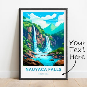 Personalized Nauyaca Travel Print - Nauyaca poster, Costa Rica Wall Art, Framed present, Gift Costa Rica Present