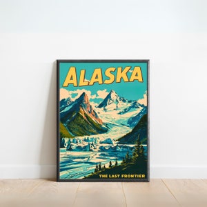 Alaska Vintage Travel Poster, Alaska print, USA Wall Art, Framed present, Gift United States Present