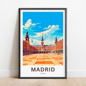 Madrid Travel Print - Madrid poster, Spain Wall Art, Framed present, Gift Spain Present
