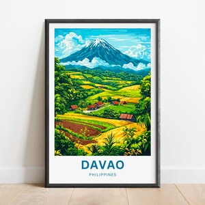 Davao Travel Print - Davao poster, Philippines Wall Art, Framed present, Gift Philippines Present, Personalized Text