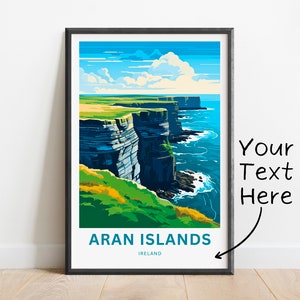 Personalized Aran Islands Travel Print - Aran Islands poster, Ireland Wall Art, Framed present, Gift Ireland Present