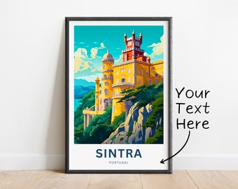 Impressão personalizada de viagem de Sintra - pôster de Sintra, arte de parede de Portugal, presente emoldurado, presente Portugal presente