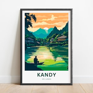 Kandy Travel Print - Kandy poster, Sri Lanka Wall Art, Framed present, Gift Sri Lanka Present