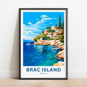 Brac Island Travel Print - Brac Island poster, Croatia Wall Art, Framed present, Gift Croatia Present